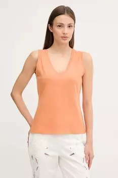 Хлопковая майка Sisley, оранжевый