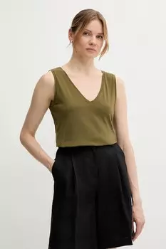 Хлопковая майка Sisley, зеленый