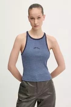 Хлопковая майка Superdry, темно-синий