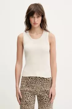 Хлопковая майка Tommy Jeans, бежевый