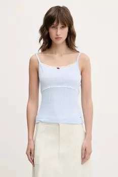 Хлопковая майка Tommy Jeans, синий