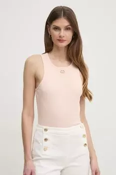Хлопковая майка Twinset, розовый