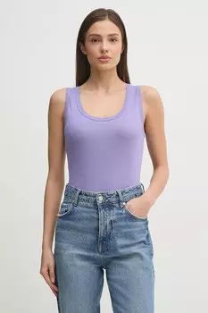 Хлопковая майка United Colors Of Benetton, фиолетовый