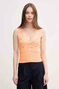 Хлопковая майка United Colors Of Benetton, оранжевый