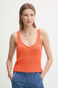 Хлопковая майка United Colors Of Benetton, оранжевый