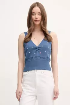 Хлопковая майка United Colors Of Benetton, темно-синий