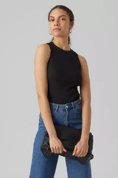 Хлопковая майка Vero Moda, черный