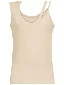 Хлопковая майка Yohji Yamamoto, нейтральный цвет