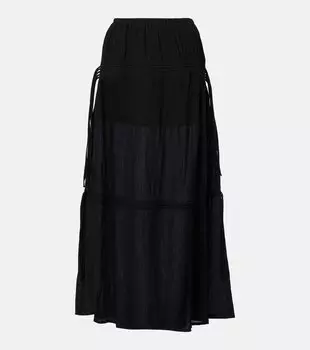 Хлопковая макси-юбка Toteme, черный