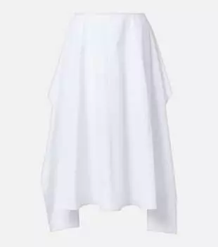 Хлопковая миди-юбка Loewe, белый