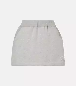 Хлопковая мини-юбка Miu Miu, Grigio