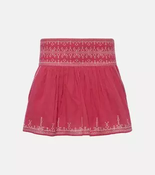 Хлопковая мини-юбка picadilia со сборками Marant Etoile, розовый