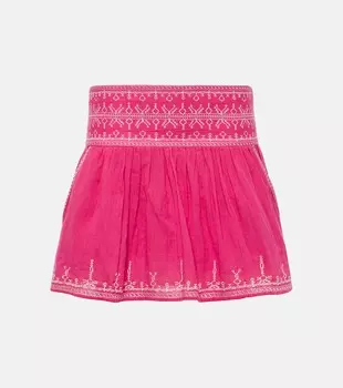 Хлопковая мини-юбка Picadilia со сборками Marant Etoile, розовый