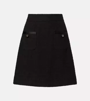 Хлопковая мини-юбка с добавками Dolce&Gabbana, черный