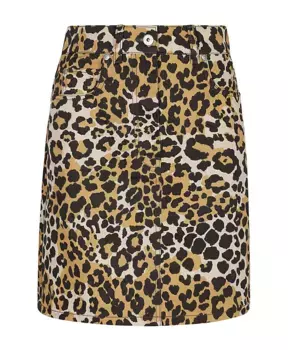 Хлопковая мини юбка с леопардовым принтом Max Mara Weekend, мультиколор
