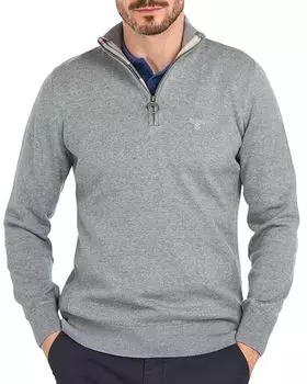 Хлопковая молния на половину длины Barbour, цвет Gray