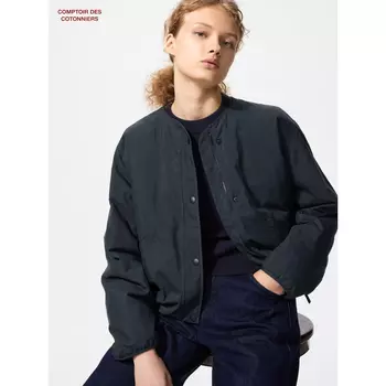 Хлопковая мягкая куртка Uniqlo, 09 черный