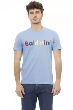 Хлопковая мужская футболка Baldinini Trend, цвет Light Blue