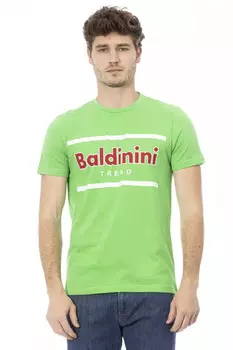 Хлопковая мужская футболка Baldinini Trend, зеленый