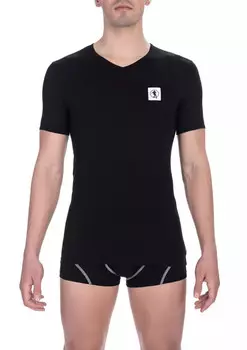 Хлопковая мужская футболка Bikkembergs, черный