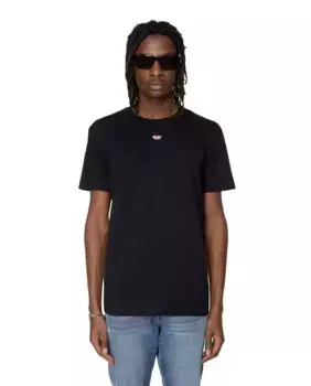 Хлопковая мужская футболка с коротким рукавом Diesel, черный