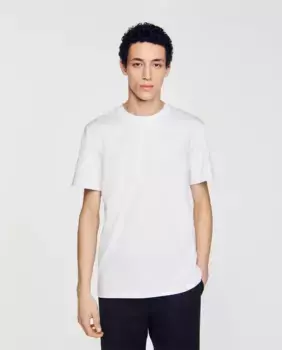 Хлопковая мужская футболка Sandro, белый