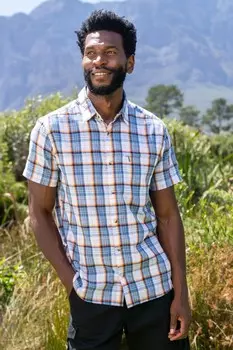 Хлопковая мужская праздничная рубашка Mountain Warehouse, синий