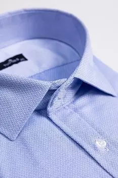 Хлопковая мужская рубашка большого размера с легким железным держателем для галстука Добби TUDORS, синий