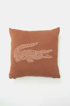 Хлопковая наволочка Lacoste L Reflet Daim 45 x 45 см, коричневый