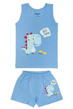 Хлопковая нижняя рубашка с рисунком и принтом для мальчиков, комплект из верхней и нижней части 83004 TOLIN