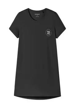 Хлопковая ночная рубашка Essential для женщин SCHIESSER, черный