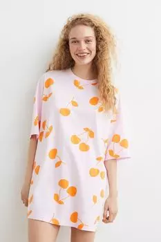 Хлопковая ночная рубашка H&amp;M, светло-розовый/вишня