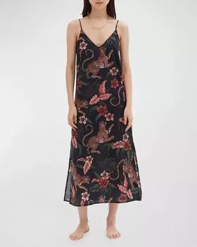 Хлопковая ночная рубашка с животным принтом Desmond & Dempsey, цвет Soleia