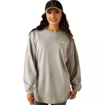 Хлопковая оверсайз футболка Ariat, серый