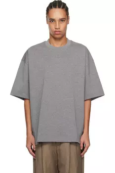 Хлопковая оверсайз футболка Wooyoungmi, серый