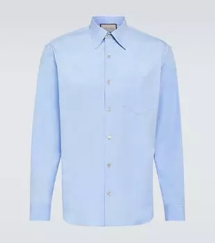 Хлопковая оксфордская рубашка Gucci, синий