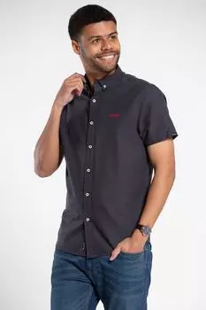 Хлопковая оксфордская рубашка с короткими рукавами Tokyo Laundry, синий