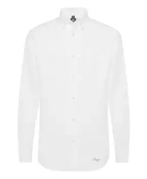 Хлопковая оксфордская рубашка стандартного кроя Boggi Milano, белый