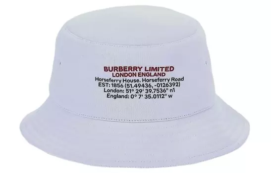 Хлопковая панама с принтом местоположения Burberry, белый