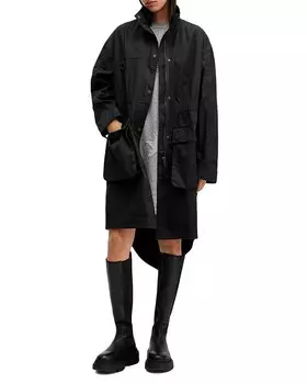 Хлопковая парка с графити ALLSAINTS Milla, черный