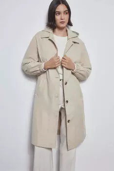 Хлопковая парка с капюшоном Pedro del Hierro, бежевый