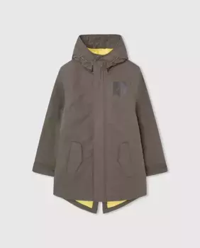 Хлопковая парка с контрастной подкладкой для мальчиков Pepe Jeans, зеленый