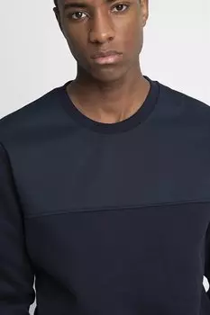 Хлопковая передняя часть с круглым вырезом, темно-синий свитшот TUDORS, темно-синий