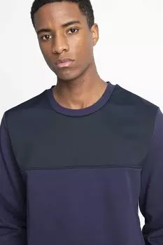 Хлопковая передняя часть с круглым вырезом, темно-синий свитшот TUDORS, темно-синий