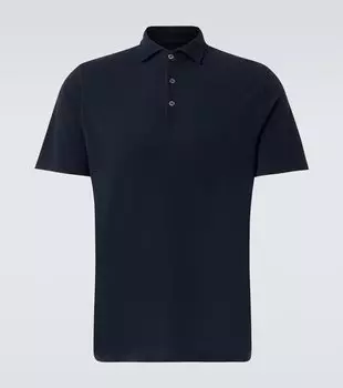 Хлопковая пике-поло Fedeli, темно-синий