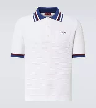 Хлопковая пике-поло Gucci, Ivory/Mc