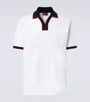 Хлопковая пике-поло Gucci, White/Mix