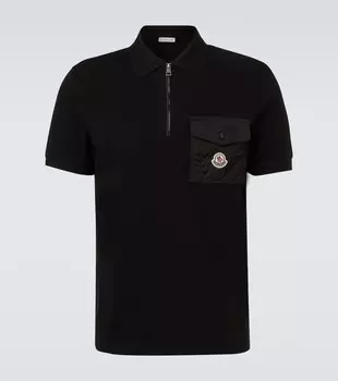 Хлопковая пике-поло Moncler, черный