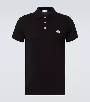 Хлопковая пике-поло Moncler, черный