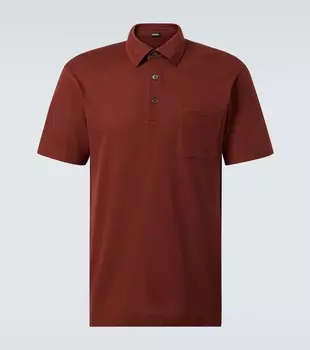 Хлопковая пике-поло Zegna, Brick